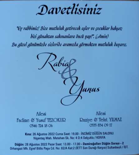 Düğün - Rabia TEZOKUR & Yunus YILMAZ (22.08.2022)
