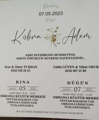Düğün - Kübra TURHAN & Adem OKUR (07.05.2023)