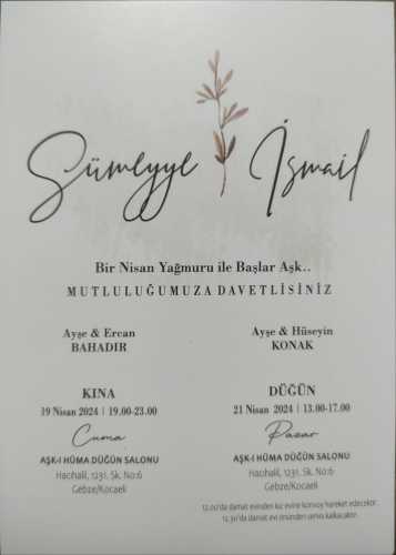 Düğün - Sümeyye BAHADIR & İsmail KONAK (21.04.2024)