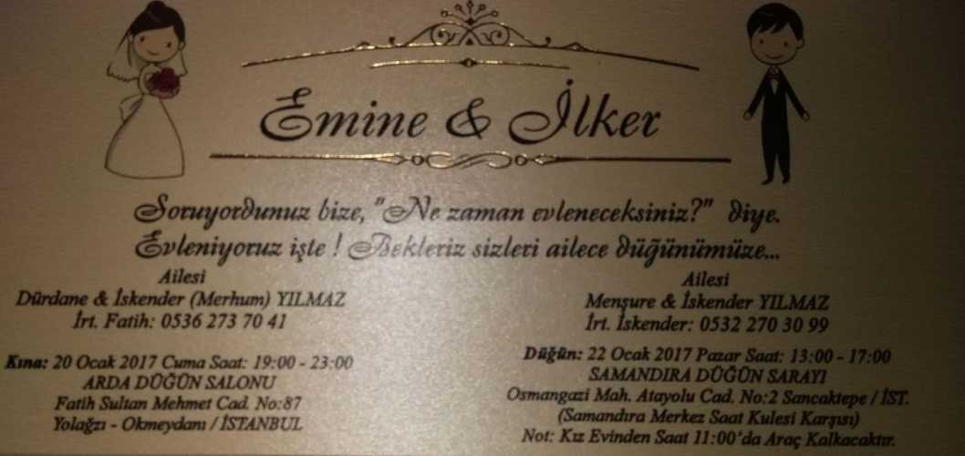 Düğün - Emine YILMAZ & İlker YILMAZ (22.01.2017)