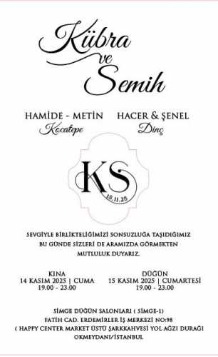 Düğün - Kübra KOCATEPE & Semih DİNÇ (15.11.2025)